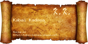 Kabai Kadosa névjegykártya