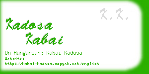 kadosa kabai business card